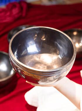 圆月碗，黑蓝碗，加厚唱碗，尼泊尔手工瑜伽冥想铜碗，特厚，特长