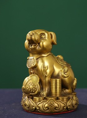 纯铜狗西北化角缺解房屋铜猪虎老鼠小铜鸡吉12生肖金猪摆件的祥
