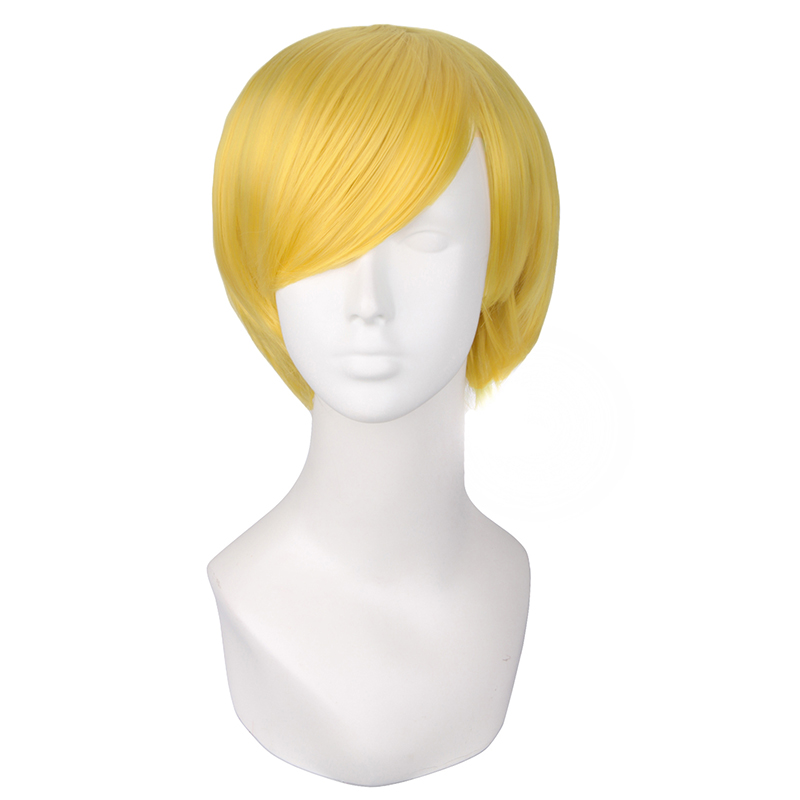 潼漫 cos假发男女适用短发30CM万用反翘直发金黄色动漫假毛全头套 - 图3