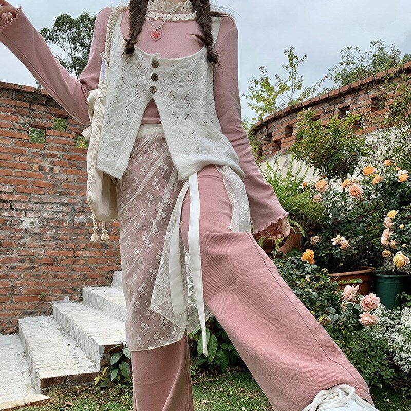 大码胖mm温柔吊带马甲打底衫网纱半身围裙牛仔裤女春夏叠穿四件套,淘宝优惠券,粉丝福利购,淘宝优惠卷