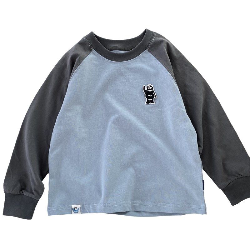 24秋季新品~柔软纯棉料 男童圆领拼接撞色长袖T恤 打底衫,淘宝优惠券,粉丝福利购,淘宝优惠卷