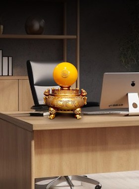 招进宝聚宝盆摆件晶球客厅办公室酒柜装饰品店铺乔迁开业礼物