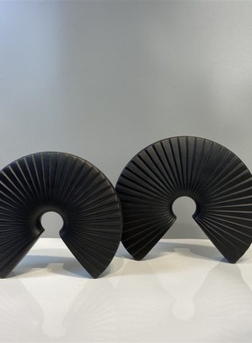 新中式搭配陈列组合扇形摆件样板房软装饰品创意摆设博古架摆件