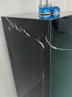 新款意式轻奢黑白根岩板摆件底座岩板花架酒店会所展厅展示台