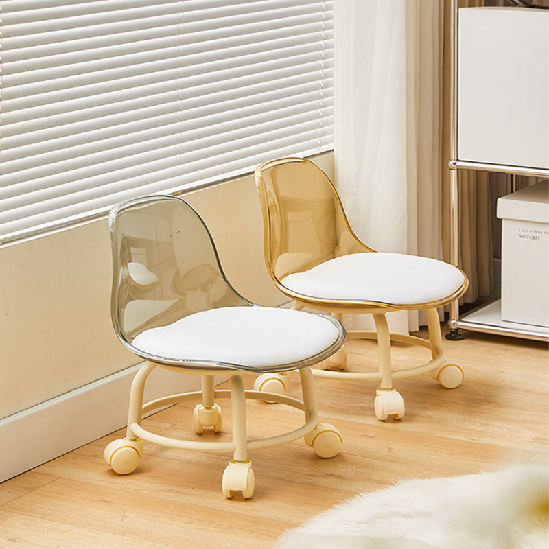 网红亚克力万向轮小凳子带轮滑轮矮凳家用靠背椅沙发凳儿童学步凳,淘宝优惠券,粉丝福利购,淘宝优惠卷