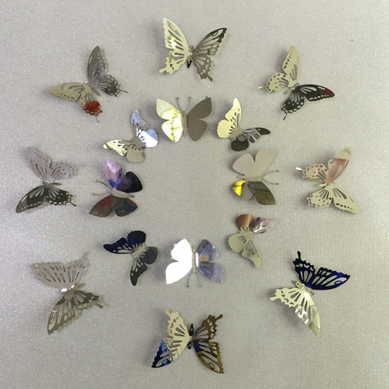 3D立体不锈钢金属蝴蝶墙贴金银色镂空婚庆房间墙壁装饰品自粘贴画,淘宝优惠券,粉丝福利购,淘宝优惠卷