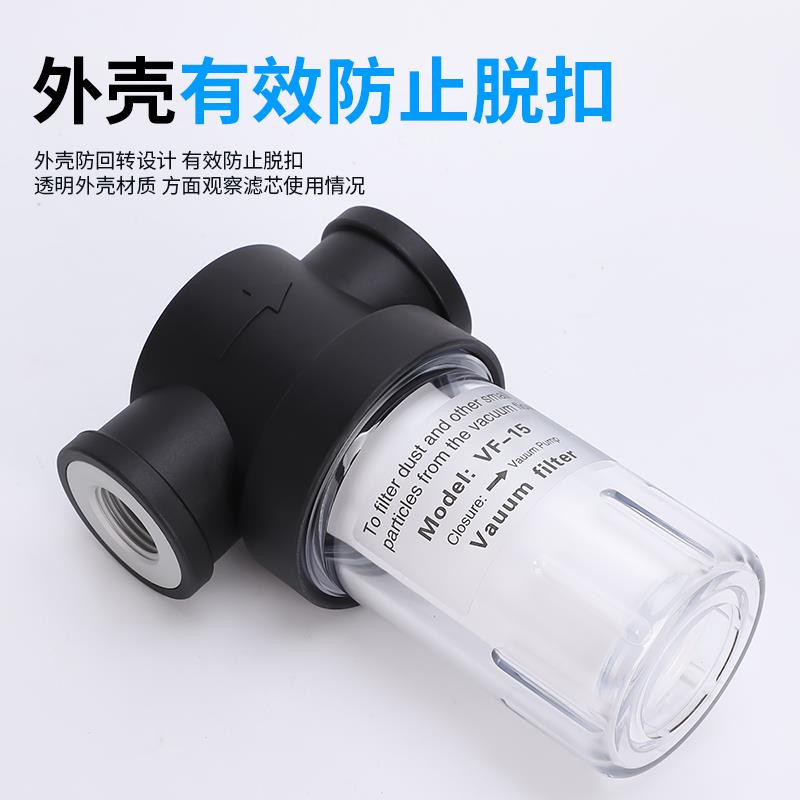 真空过滤器真空泵过滤杯高负压PFA150/200滤芯RF10负真空VF15/20 - 图0