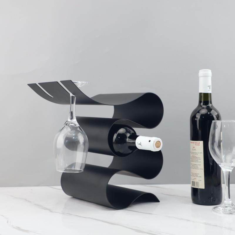 现代简约金属S形红酒架摆件样板房酒柜书房客厅电视柜桌面装饰品,淘宝优惠券,粉丝福利购,淘宝优惠卷