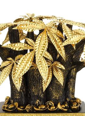 金箔摆件摇钱树家居饰品客厅办公室装饰公司开 业乔迁摆件工艺品