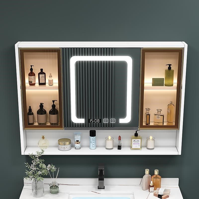 实木智能浴室镜柜化妆室挂墙式洗手间镜子收纳一体镜柜单独置物架,淘宝优惠券,粉丝福利购,淘宝优惠卷