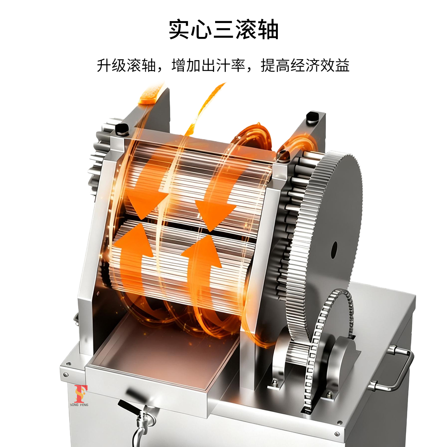 商用甘蔗榨汁机器不锈钢电动全自动小型甘蔗机摆摊立式台式榨汁机 - 图1