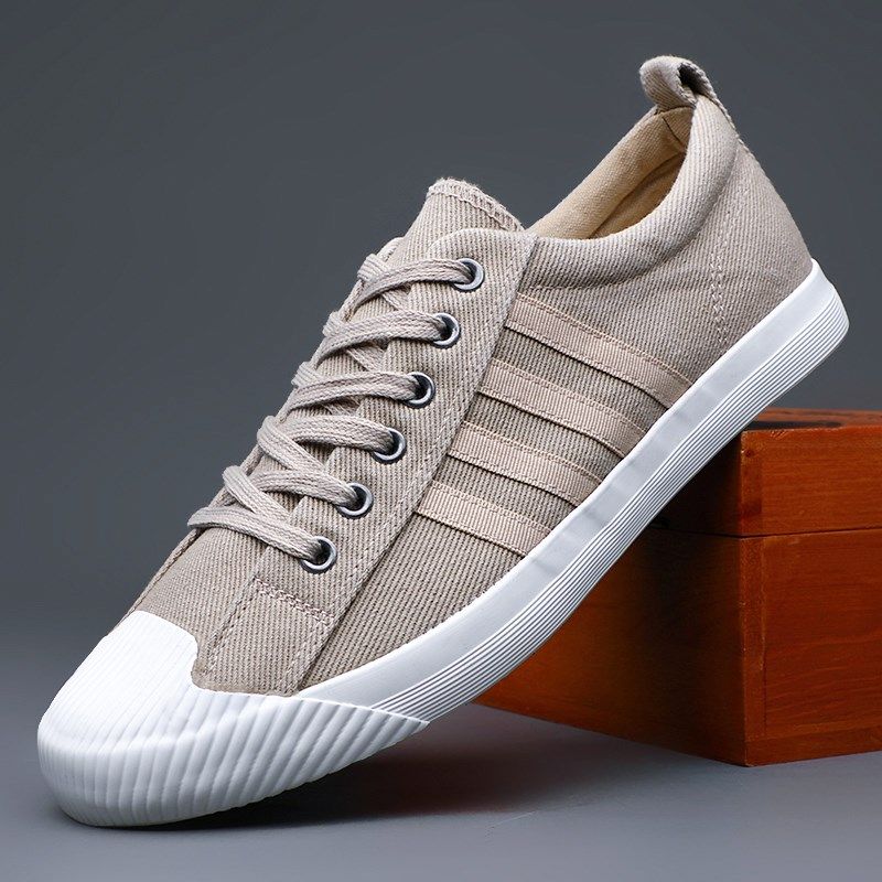 帆布鞋男鞋秋季新款透气休闲鞋韩版潮流平底百搭系带板鞋男网布鞋,淘宝优惠券,粉丝福利购,淘宝优惠卷