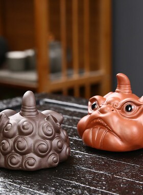 招财貔貅桌面小摆件家居饰品客厅办公室玄关茶室茶桌紫砂茶宠茶玩