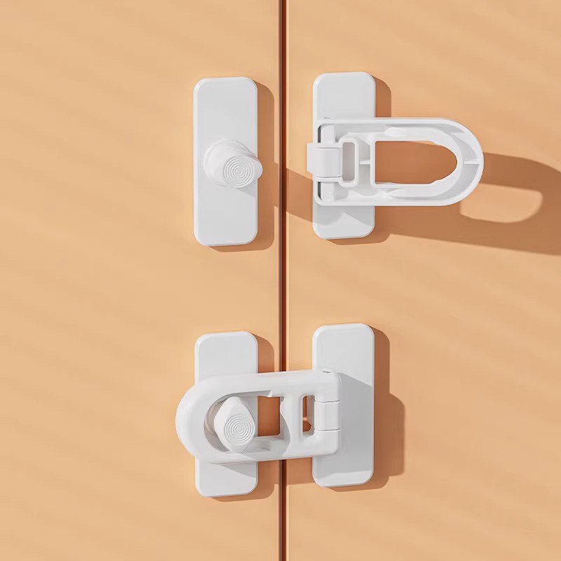 安全锁卡扣抽屉锁儿童防开柜门纱窗固定搭扣推拉门锁扣免打孔门栓 - 图2