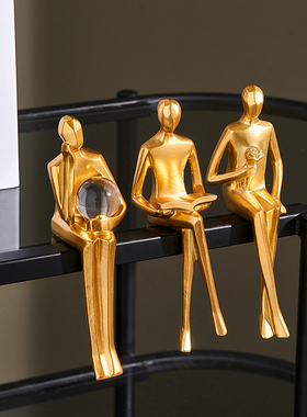 轻奢风坐姿艺术人物摆件轻奢高档软装高级感客P厅电视柜酒柜装饰