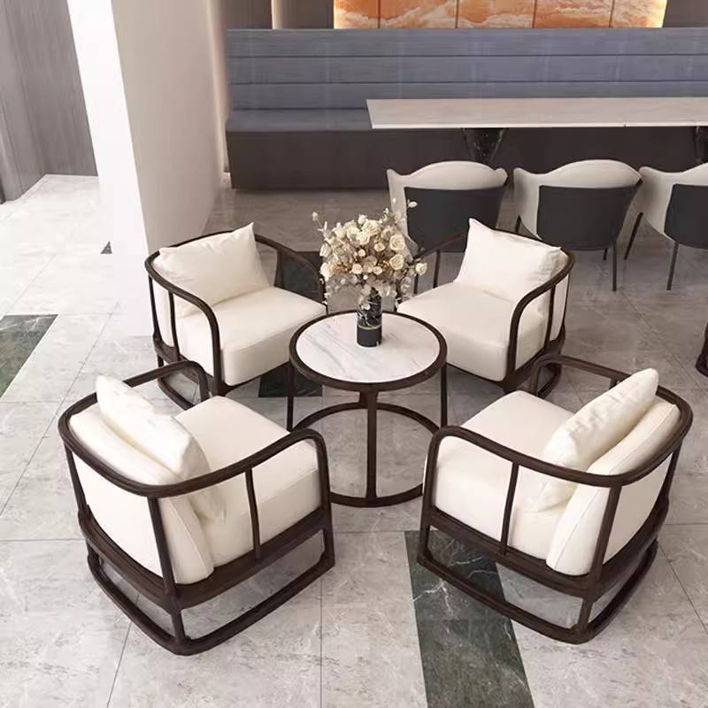 需定制新中式风格销售部洽谈桌椅酒店茶室接待沙发甲板样板房接待 - 图0