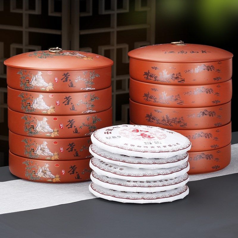 紫砂茶叶罐陶瓷储存罐密封罐存茶罐E七饼普洱茶盒收纳茶饼盒子彷,淘宝优惠券,粉丝福利购,淘宝优惠卷