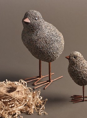 玄关酒柜客厅电视柜桌面装饰品展示柜侘寂风O可爱小鸡摆件家居饰