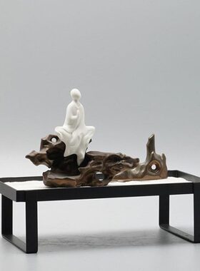 现代新中式创意禅意和尚摆件客厅办公桌电视柜玄关装饰品开业礼物