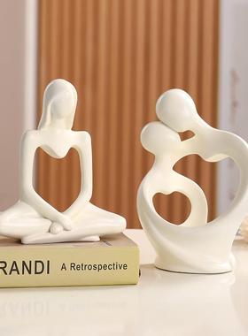 ins风小众抽象人物思考者创意艺术小摆件客厅家居装饰品简约现代