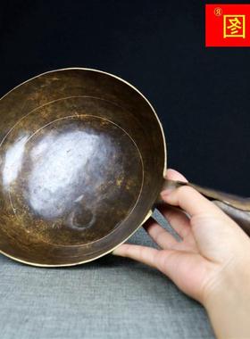 纯铜水瓢大号铜瓢铜水勺黄铜大勺铜马勺老式纯手工铜锅铜盆脸盆