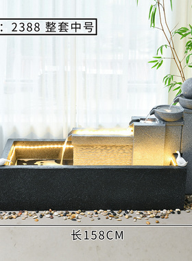 创意欧式简约流水喷泉摆件客厅现代招财景观N户外庭院鱼池加湿装