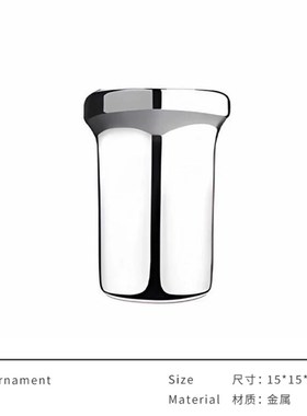 现代轻奢样板房水吧台茶几不锈钢托D盘冰桶香槟杯餐厅组合摆件装