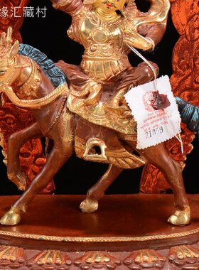 8寸铜像格摆件铜像半鎏尼泊尔金桌面室内铜像中式手工铜萨尔王