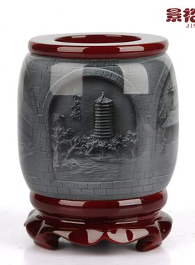 笔筒文房四宝书房办公桌摆件教师节礼品景裕书桌北京泰创意大学