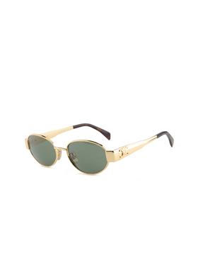 CELINE赛琳墨镜lisa同款复古椭圆形金属太阳镜CL40235U凯旋门logo