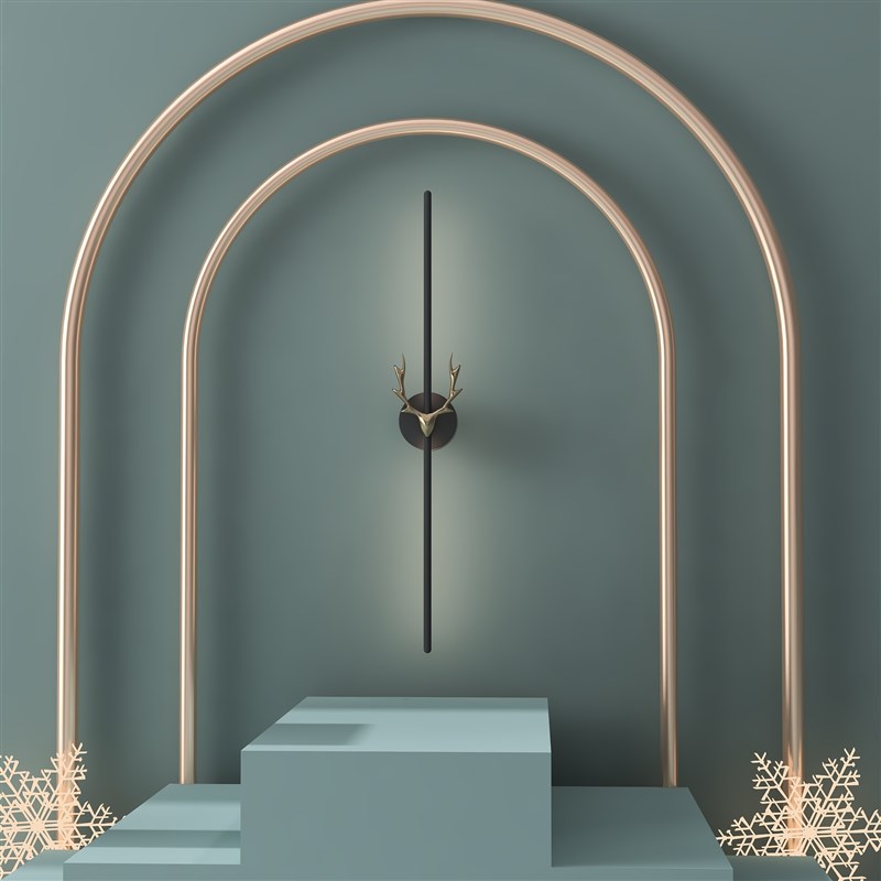 触摸开关鹿角壁灯格栅灯客厅电视墙背景墙极简长条壁灯卧室床头灯 - 图1