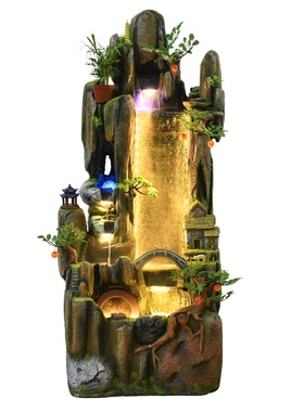 大型室内高山水景观石生财装饰庭院阳台客厅假山流水喷泉落地摆件