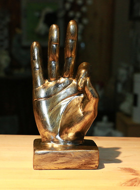 胜利赞OK手势欧式树脂摆件创意手指工艺品桌面摆设家居复古装饰品