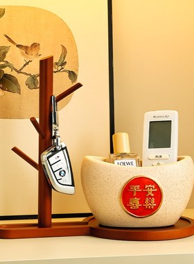 玄关钥匙收纳摆件设入户进门口鞋柜客厅玄幻锁匙桌面置物架装饰品