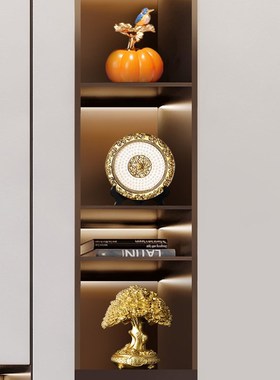 新中式书房办公室茶室酒柜x装饰品摆件家居客厅高端大气摆设