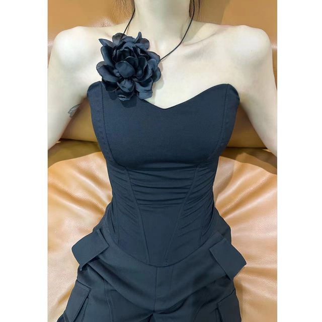 BETTERME Fish bone slim tube top three-dimensional vest