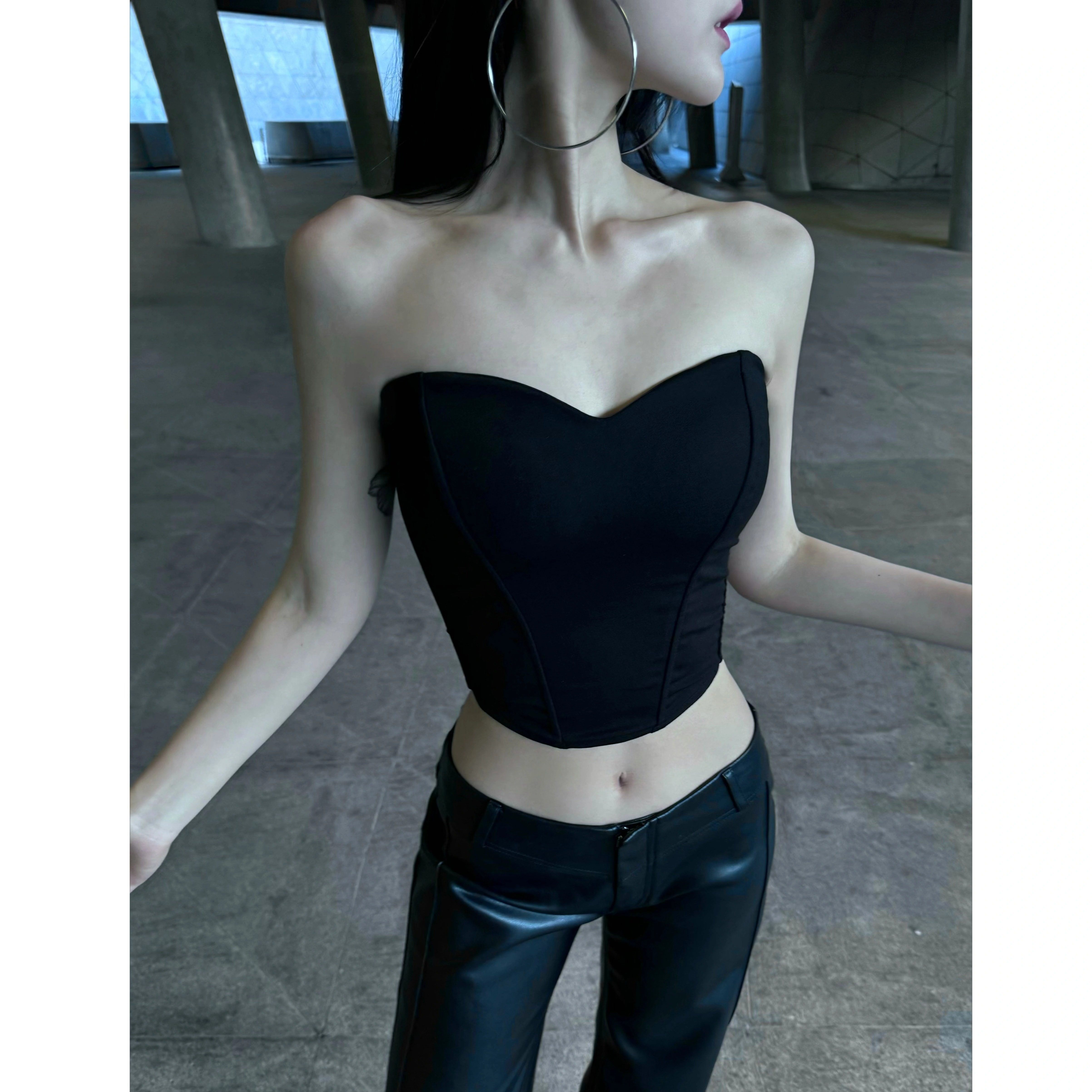 BETTER ME 短款性感立体鱼骨束身抹胸修身背心显瘦内搭露肩上衣,淘宝优惠券,粉丝福利购,淘宝优惠卷