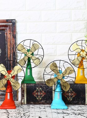 迷妆 复古怀旧老式电风扇 美式乡村咖啡馆酒吧饰品室内橱窗摆件