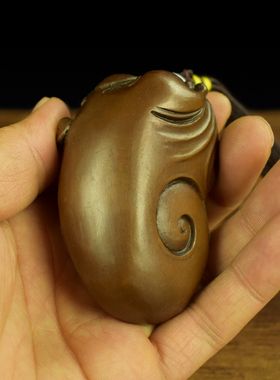 黄铜紫铜母子财富貔貅文玩手把件把玩挂件工艺品镇纸摆件收藏礼品