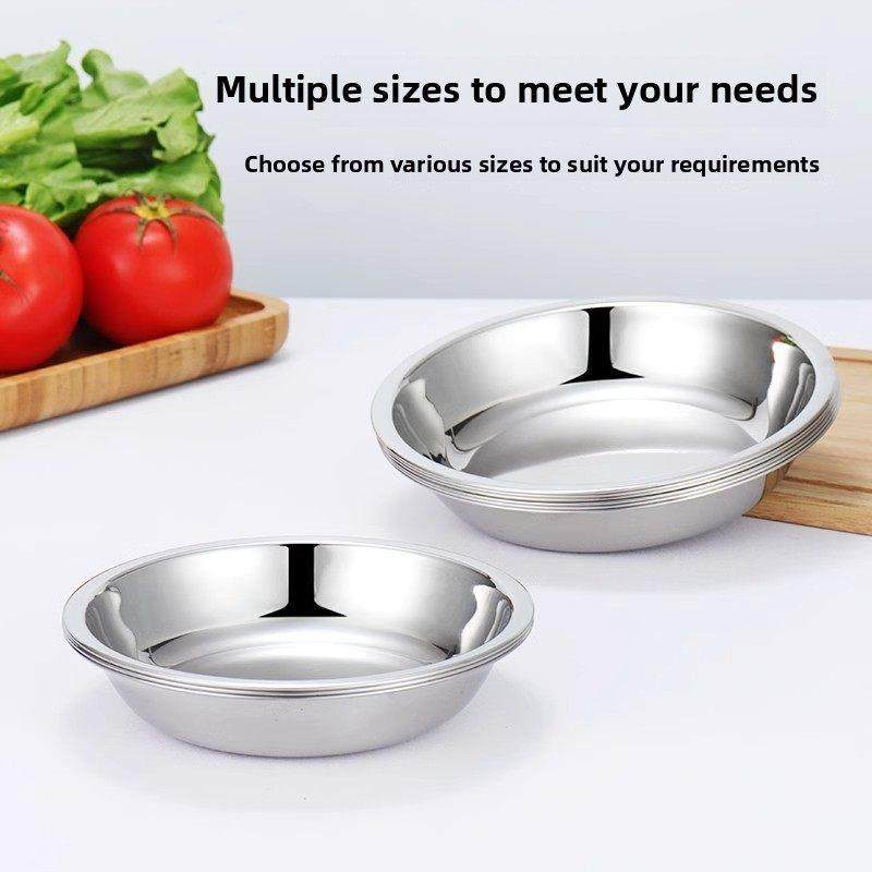 304不锈钢圆盘菜盘菜碟圆盘厨房餐盘鱼盘平底盘菜盘烧烤盘水果盘,淘宝优惠券,粉丝福利购,淘宝优惠卷