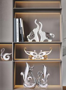 创意客厅电视酒柜办公室摆件大象奢华家居开业礼品陶瓷工艺装饰品