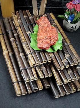 刺身摆盘竹排装饰品火锅牛肉摆盘装饰海鲜姿造竹篱笆烤肉盘饰道具