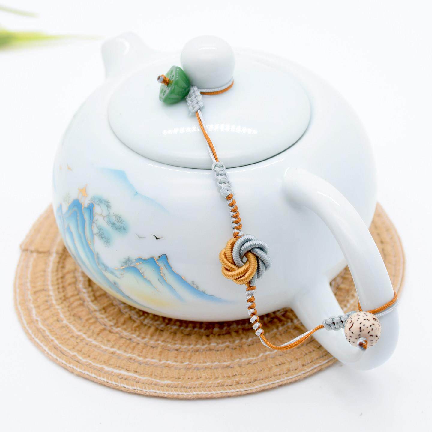 中式手工茶壶绳提溜防滑紫砂把手绳茶道具配件茶杯防摔曼陀罗挂饰,淘宝优惠券,粉丝福利购,淘宝优惠卷