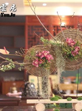 手工编织飞碟飞盘藤盘藤碟纸绳柳条墙饰饰品橱窗家居装饰摆放花艺