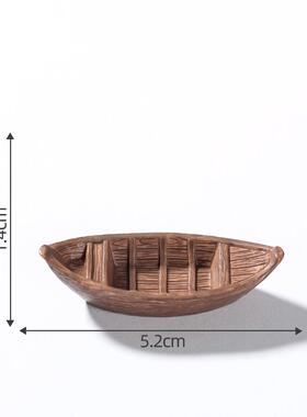 迷你仿真漂浮小船模型摆件 可下水微景观鱼缸盆景造景DIY装饰配件