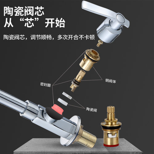 晨露黄铜六角立式菜盆龙头4分单冷水龙头洗菜盆水槽立柱盆水龙头 - 图2