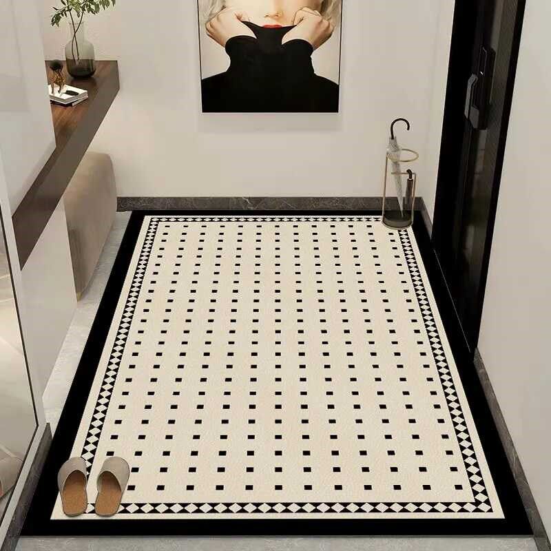 Wash-free kitchen floor mats are stain-resistant, water-proof, oil-proof and non-slip PEVC household large-area carpet floor mats.