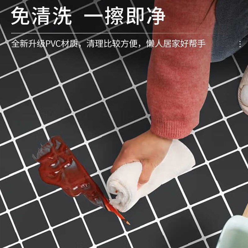 Wash-free kitchen floor mats are stain-resistant, water-proof, oil-proof and non-slip PEVC household large-area carpet floor mats.