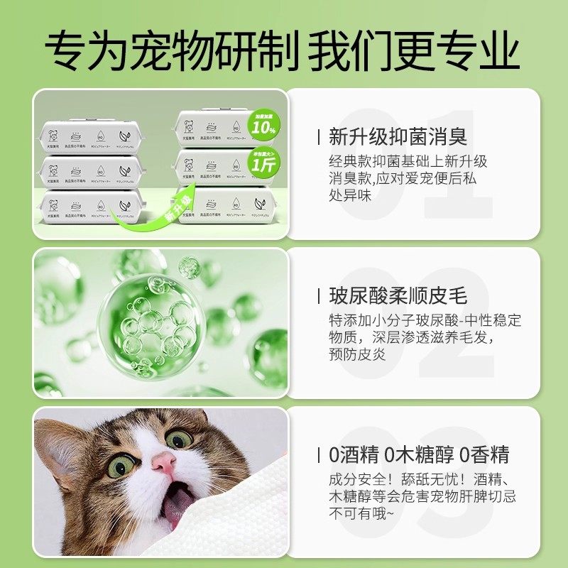 宠物湿巾猫咪狗狗专用湿纸巾清洁抑菌免洗手套擦脚屁股洗澡擦泪痕,淘宝优惠券,粉丝福利购,淘宝优惠卷