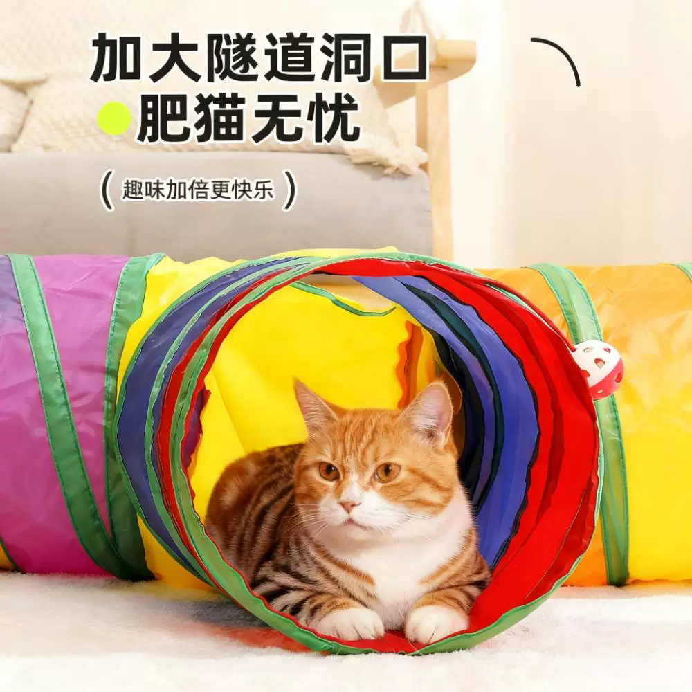 Игрушка, туннель, радужная лабиринтная дорожка, кот, борьба со скукой